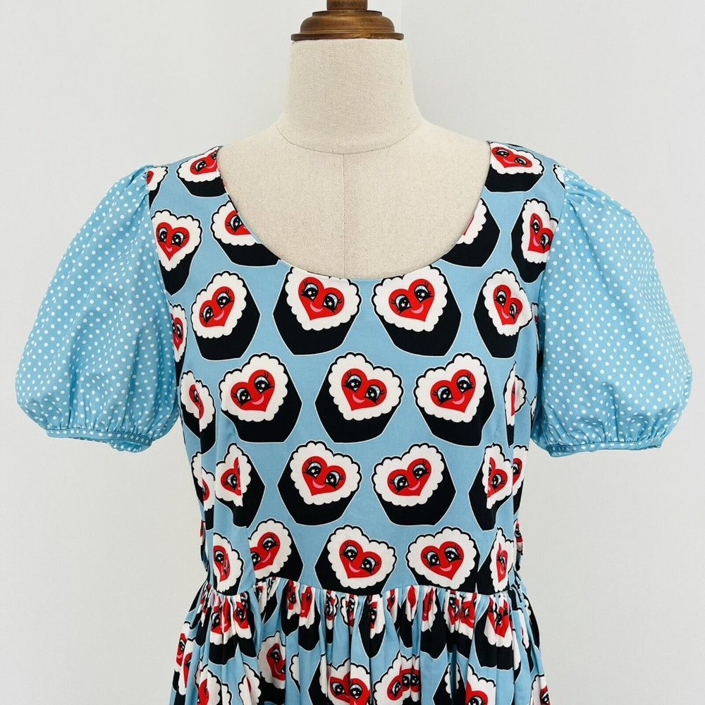 Irregular Choice x Sarsparilly Wonderful Wasabi Dress Sushi Kawaii Rockabilly M - Picture 2 of 10